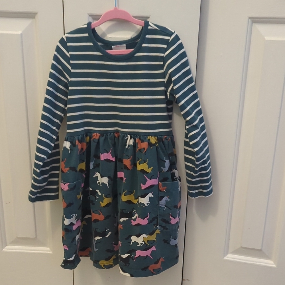 Hanna Andersson Blue and White Long Sleeve Sundress
